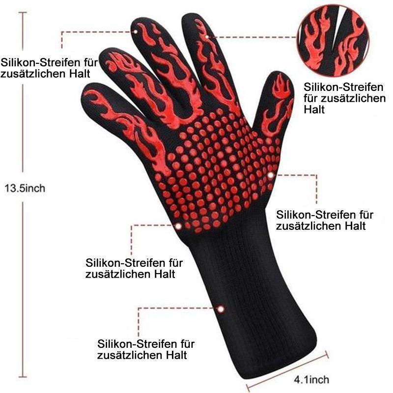 Grillhandschuhe in Universalgröße, hitzebeständig. Schützt Hände sicher vor Hitze & Schnitten beim Grillen.