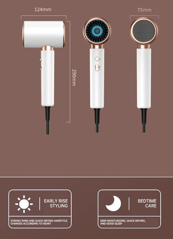 Friseur-Föhn 2400W: Ionen-Technologie für geschmeidiges Haar, schnelles Trocknen und Styling.