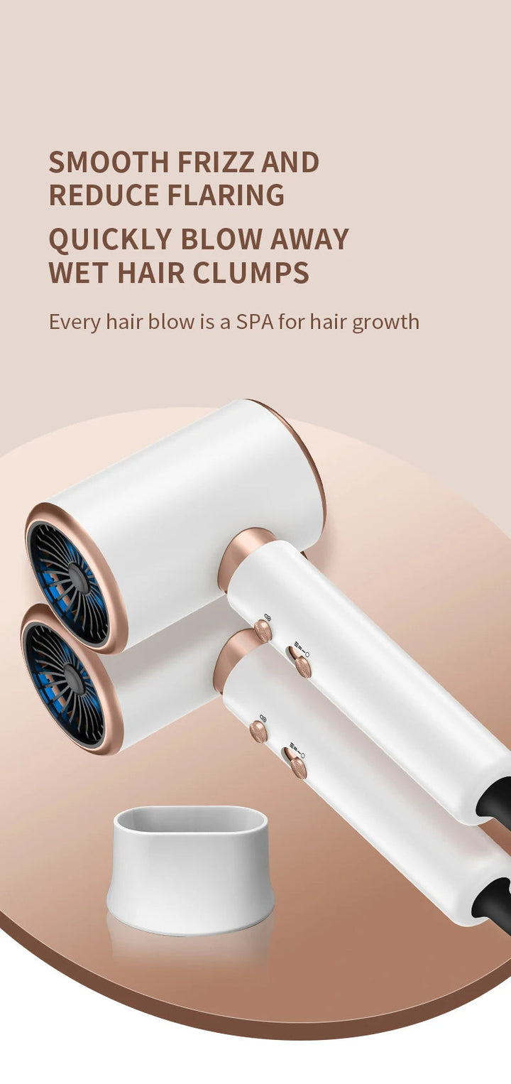 Ionen-Haartrockner 2400W, professionell und leistungsstark, für maximale Frizz-Kontrolle.