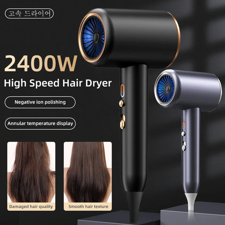 Erleben Sie Salon-Haare mit diesem professionellen 2400W Ionen-Föhn und perfekter Frizz-Kontrolle.