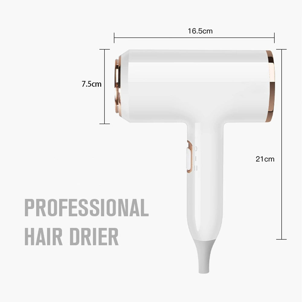 Salon-Föhn 2400W mit Ionen für schnelles, schonendes Trocknen und seidigen Glanz ohne Frizz.