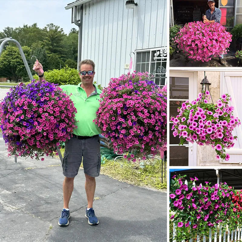 Elegante künstliche Blumenampel, wartungsfrei, verschönert Ihr Zuhause oder den Garten.