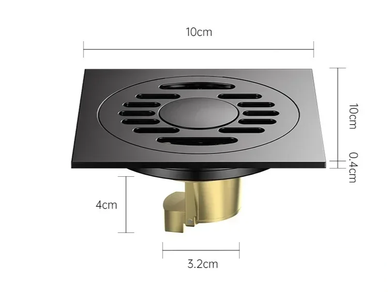 Funktioneller quadratischer Abfluss aus Edelstahl für optimales Wassermanagement.