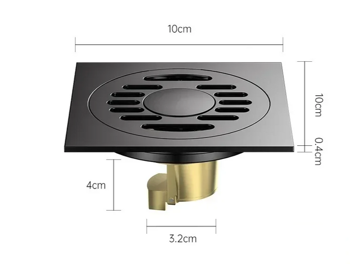 Funktioneller quadratischer Abfluss aus Edelstahl für optimales Wassermanagement.