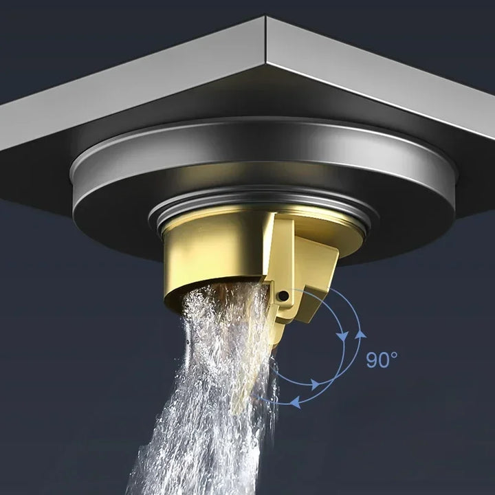 Eleganter quadratischer Bad-Bodenablauf für optimale Hygiene.