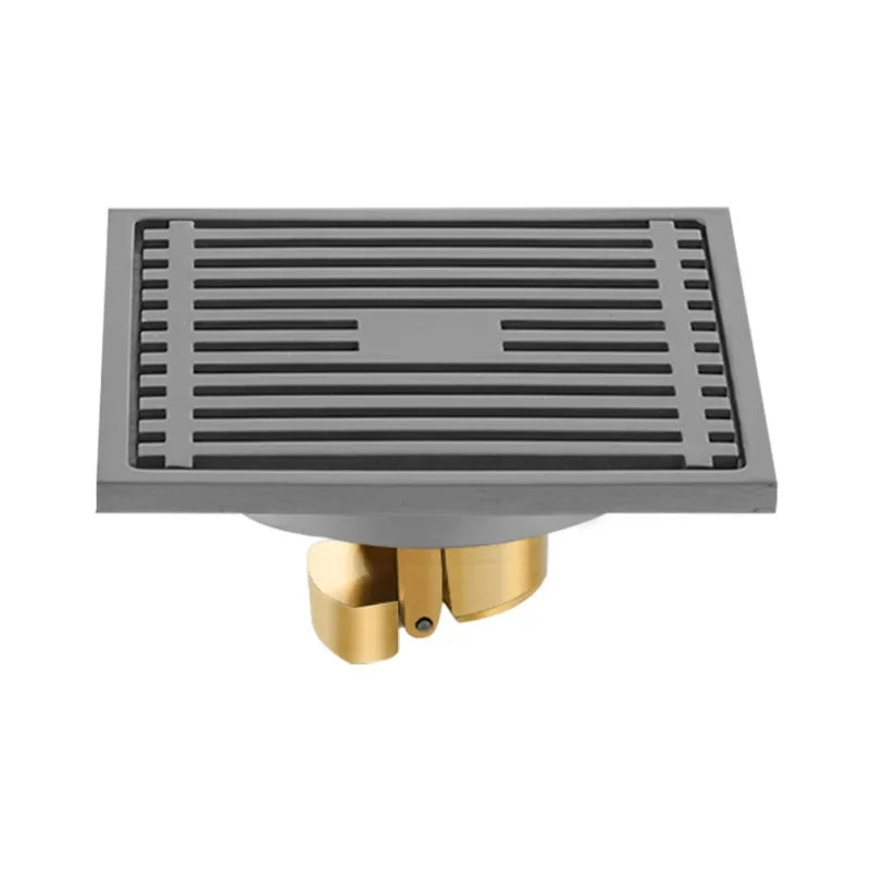 Edelstahl Abfluss quadratisch, ideal für Dusche und Badezimmer.