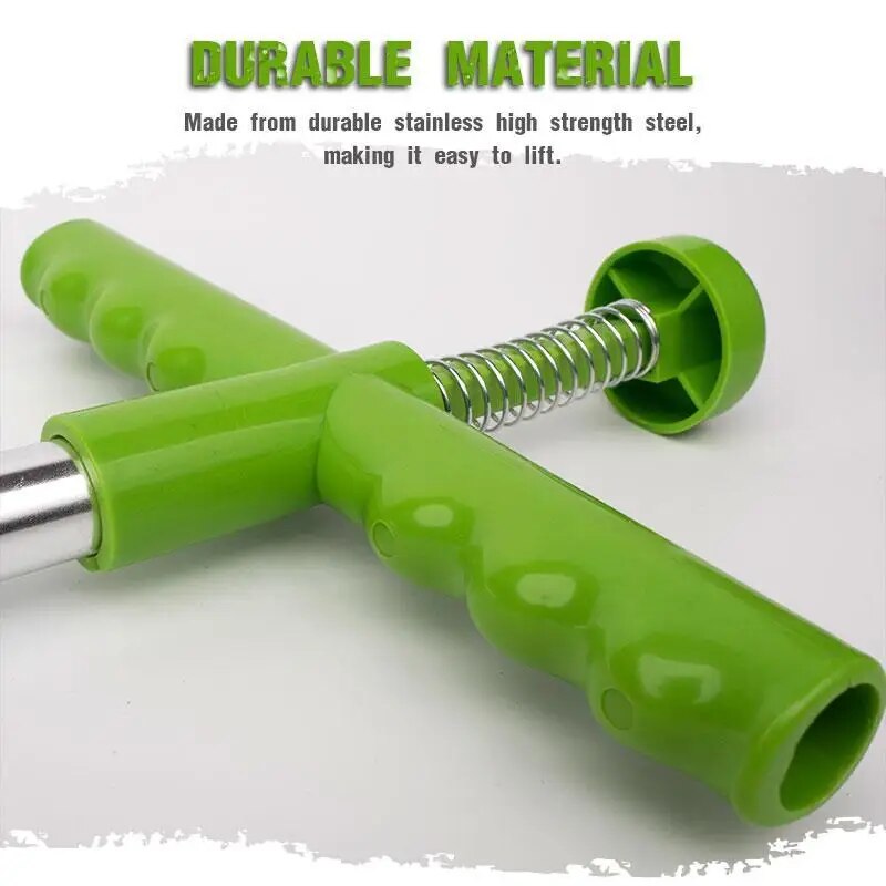 Praktisches Gartenhilfe-Werkzeug: Unkrautentferner mit starkem Pedal und 3 Zinken für präzise Wurzelentfernung.