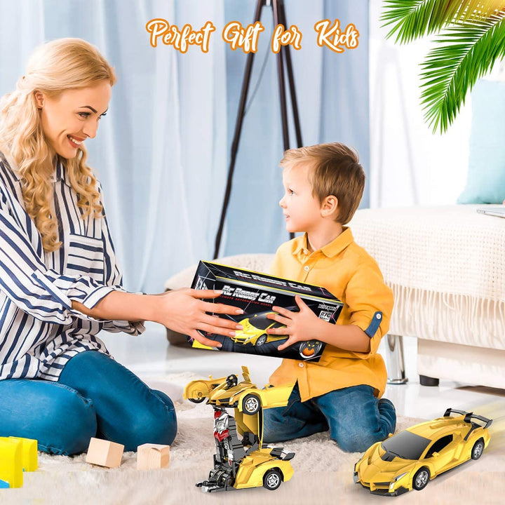 Ideales Geschenk für Kinder: ferngesteuertes Transformations-Auto aus ABS. RC Roboter Auto für Jungen & Mädchen.