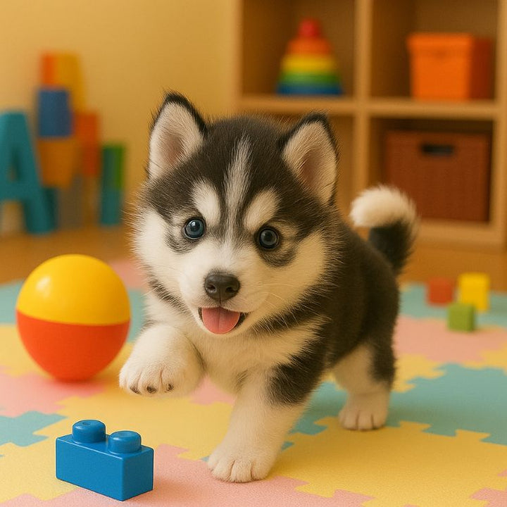 Süßer interaktiver Husky Welpe, elektronisches Plüschtier mit realistischen Bewegungen. Ein tolles Kindergeschenk.