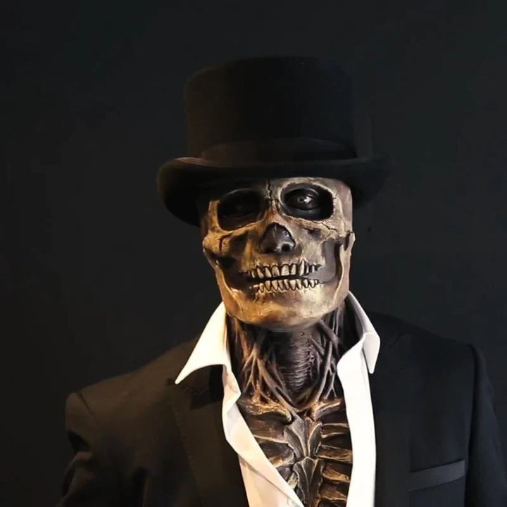 Hochwertige Latex Skelett Maske für Erwachsene, ideal als gruseliges Halloween Kostüm Accessoire & Verkleidung.