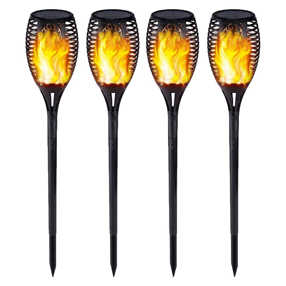 Realistische Solar Flammen-Fackel für Garten & Terrasse. Kabellose LED-Gartenleuchte mit Flammeneffekt.