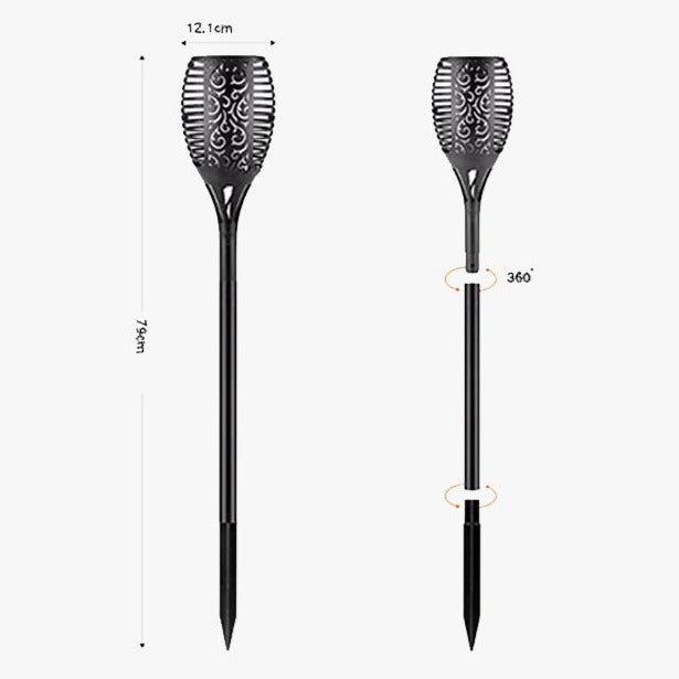 Robuste IP65 Solar Flammen-Lampe, wetterfest & ideal als Dekoration für jeden Außenbereich.