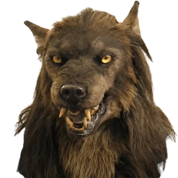 Realistische Unisex Werwolf Maske aus Silikon & Kunstfell für Halloween, Cosplay, Karneval & Fasching.