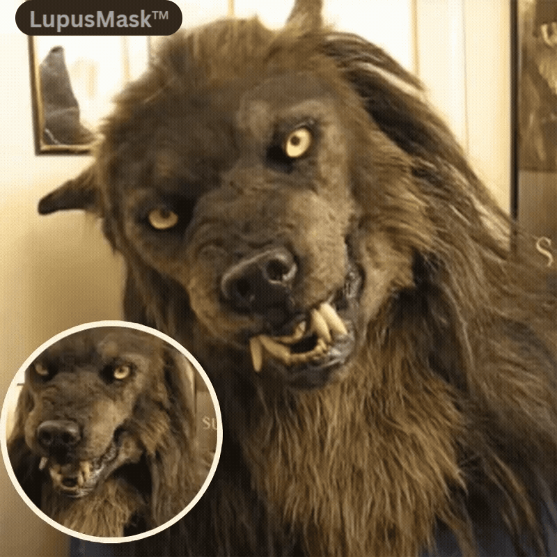 Gruselige Werwolf Maske aus Silikon für Erwachsene. Perfekt als Horror Kostüm für Halloween & Fasching.