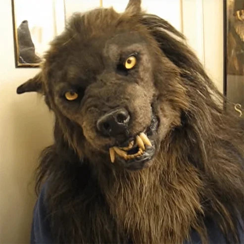 Unisex Werwolf Maske für Erwachsene aus Silikon & Fell. Ideal für Halloween, Cosplay & Horror Kostümpartys.