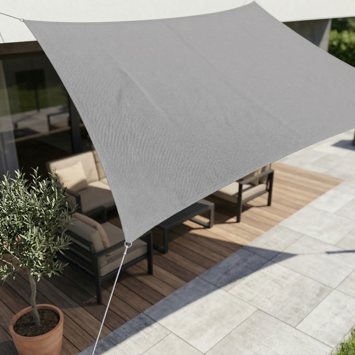 Rechteckiges Sonnensegel wasserdicht, UV-Schutz, spendet Schatten auf der Terrasse oder im Gartenpoolbereich.