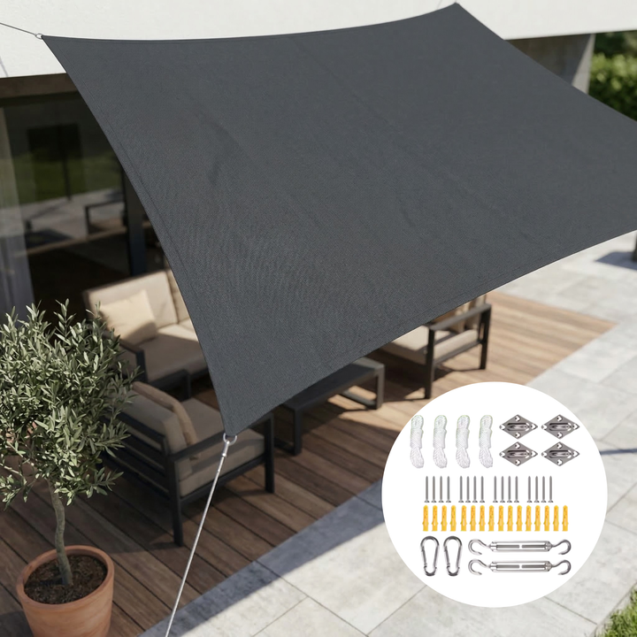 Zuverlässiger Sonnenschutz: Rechteckiges wasserdichtes Sonnensegel mit UV-Schutz für Ihre Outdoor-Oase.