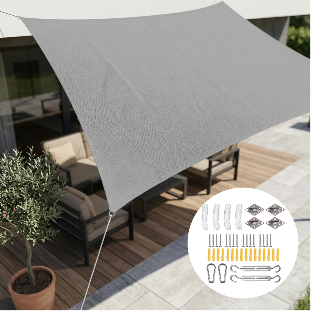 Komfortables rechteckiges Sonnensegel, wasserdicht & UV-Schutz, spendet kühlen Schatten für Garten & Terrasse.