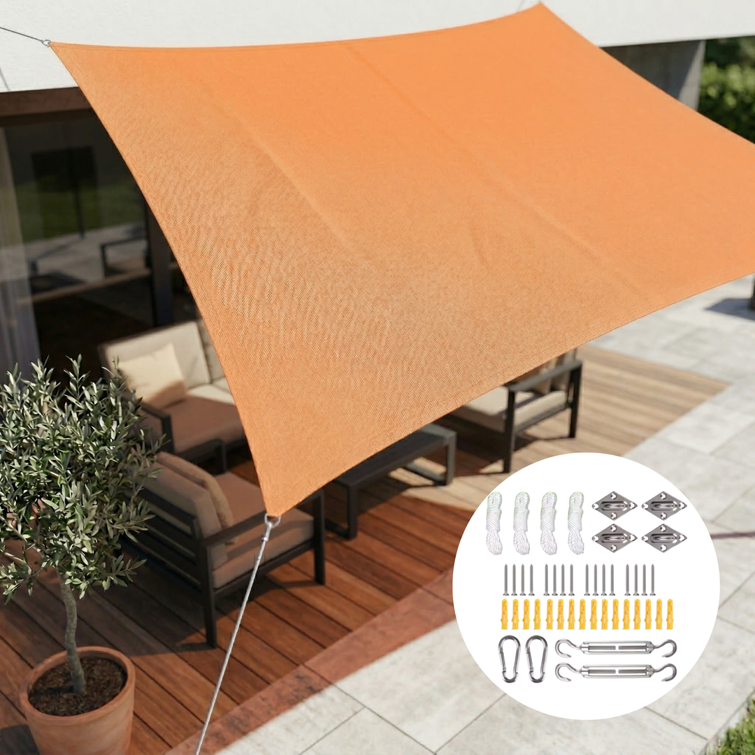 Rechteckiges Sonnensegel für vielfältige Outdoor-Einsätze, wasserdicht, UV-Schutz. Garten, Camping, Freizeitschutz.