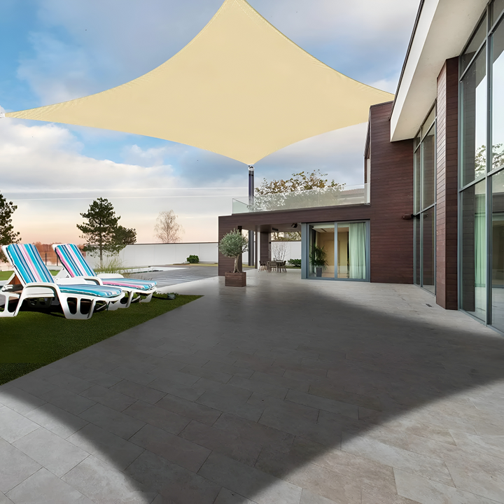 Sonnensegel rechteckig für Terrasse & Garten, wasserdicht, UV-Schutz, bietet Schatten und Schutz im Freien.