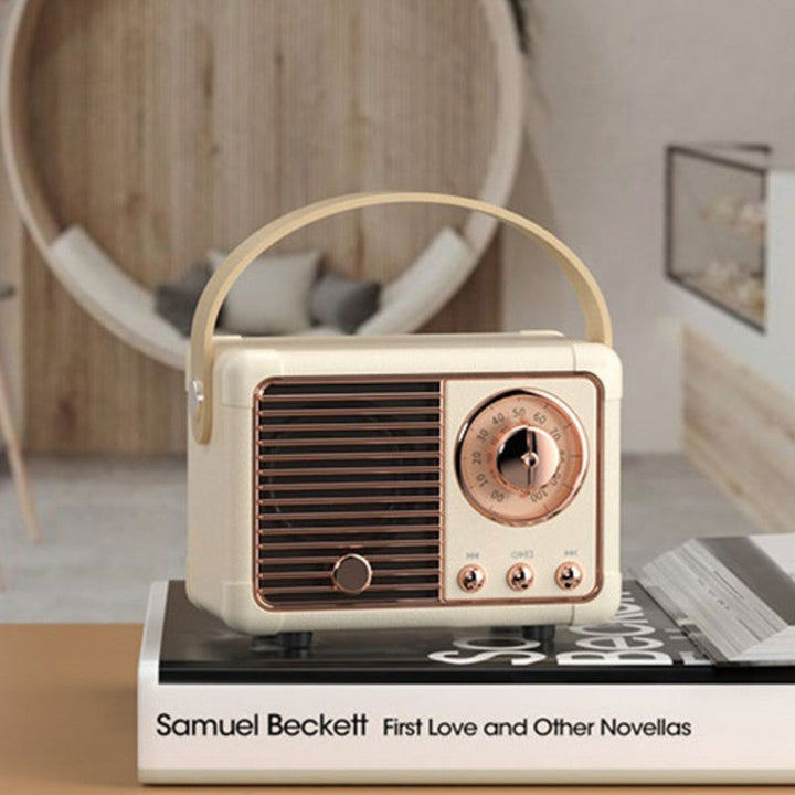Retro Bluetooth Mini Lautsprecher, HIFI-Audio, Freisprechfunktion, tragbar & stylisch. Kompaktes Design.