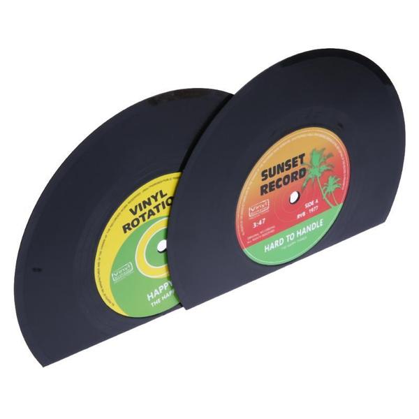 Schallplatten Buchstützen im Retro-Design, ein Must-have für jede Vinyl-Sammlung.