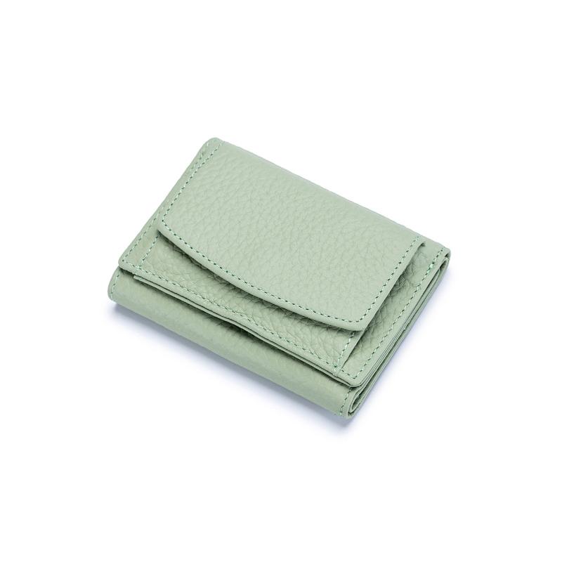 Kompaktes PU-Leder Portemonnaie mit RFID-Block, für Damen, in klassischem Schwarz.
