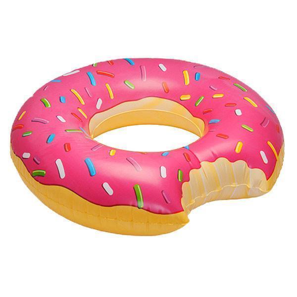 Riesiger Donut-Schwimmreifen für Pool und Strand. Aufblasbarer Wasserliege zum Relaxen im Sommer.