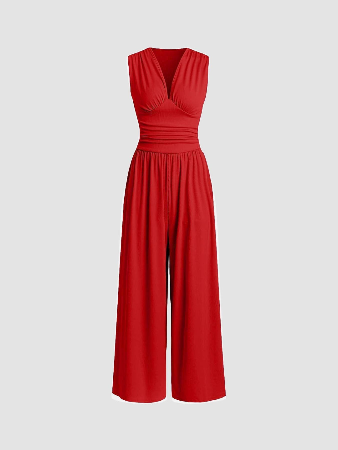 Ärmelloser Damen Jumpsuit mit weitem Bein, elegant und bequem für Sommer & Freizeit.