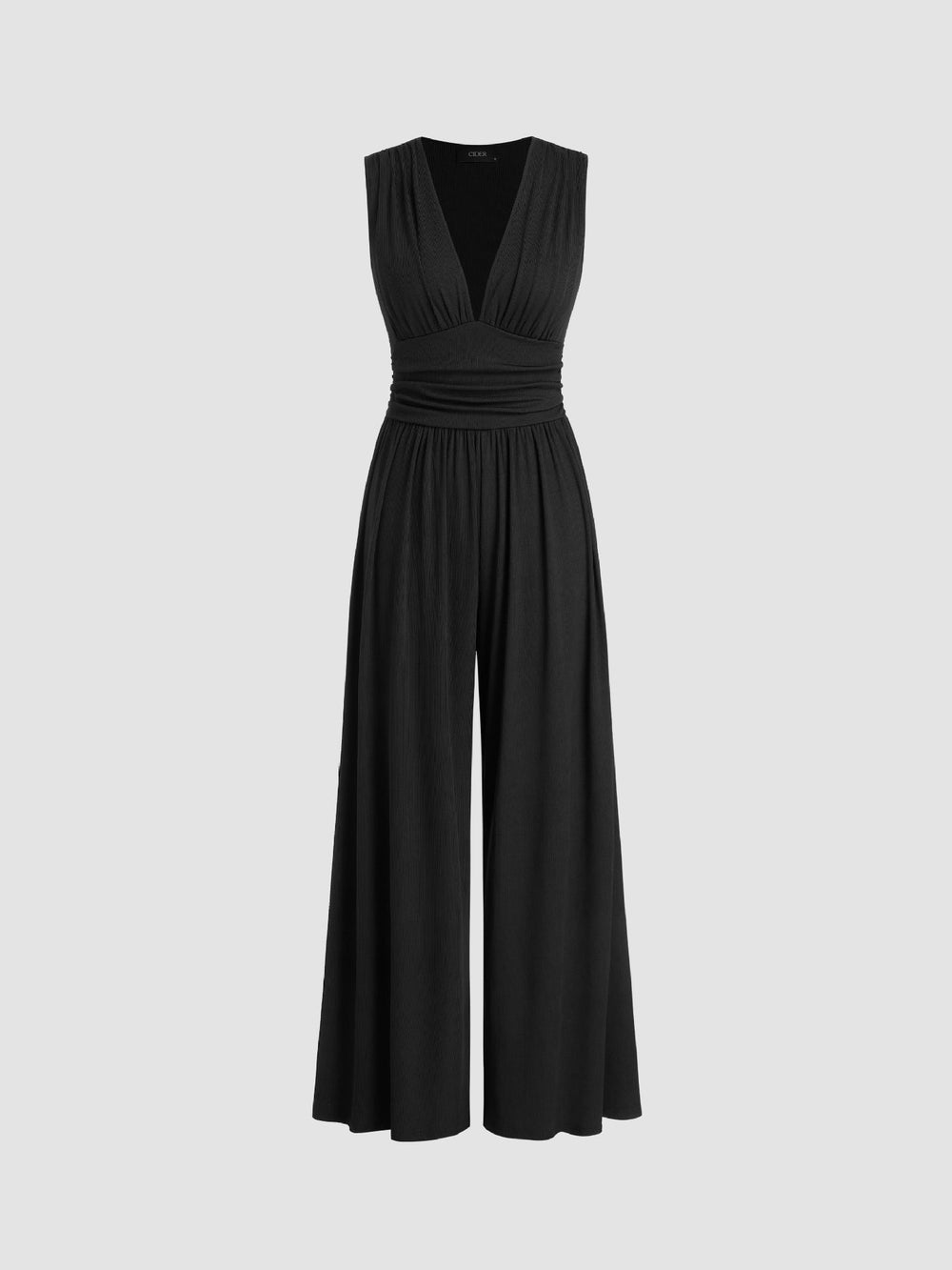 Vielseitiger Damen Jumpsuit, ärmellos, weites Bein. Ideal für elegante Abende oder stilvolle Freizeitlooks.