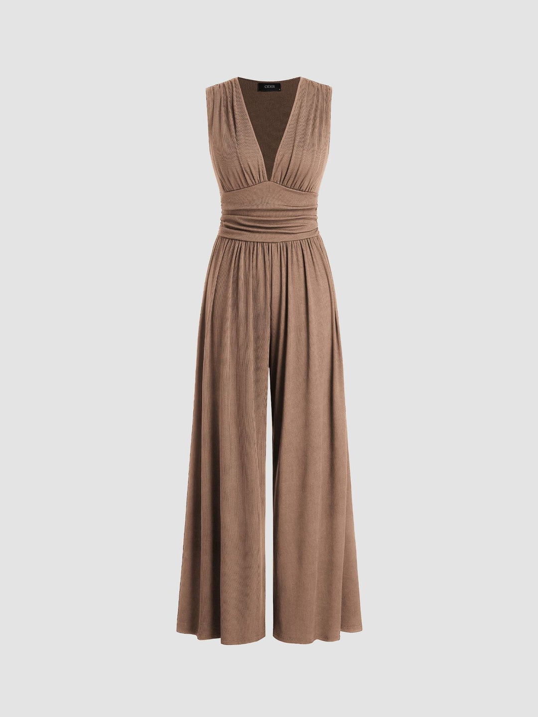 Eleganter ärmelloser Damen Jumpsuit mit weitem Bein. Ein stilvolles Party-Outfit oder für besondere Anlässe.