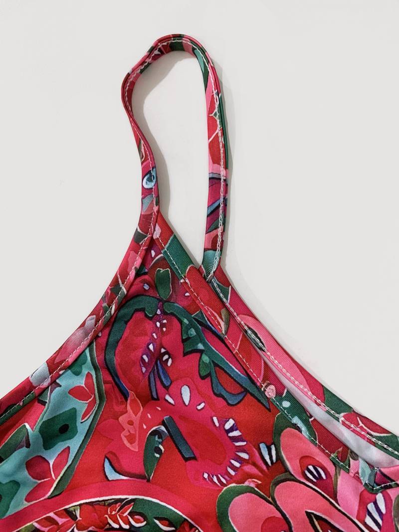 Elegantes ärmelloses Damenkleid; ein leichtes Sommer-Cami-Kleid für entspannte Urlaubstage und Freizeit.