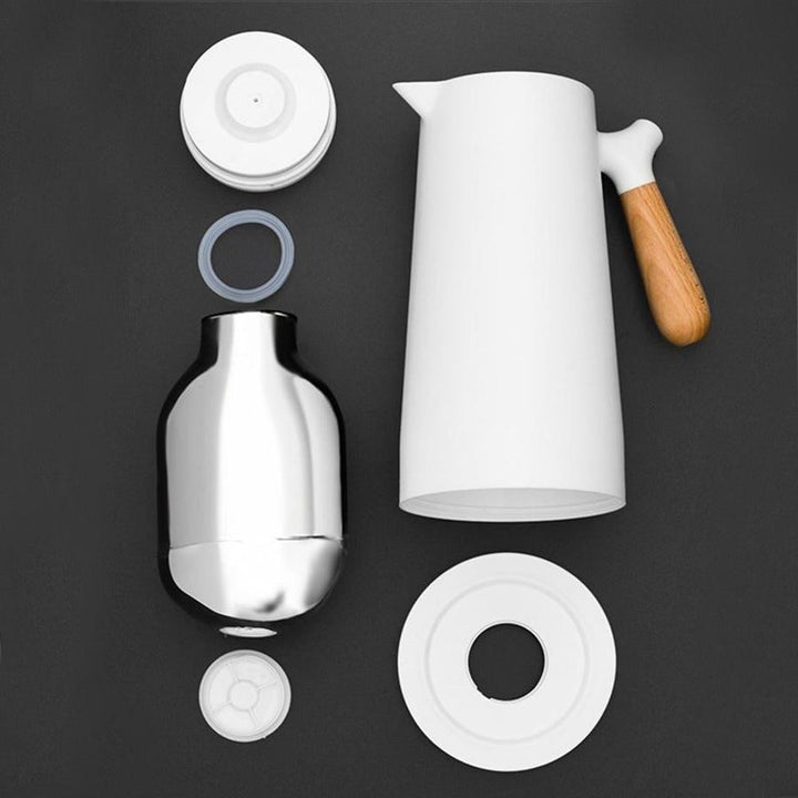 Moderne 1-Liter Isolierflasche für Tee, Suppe & Kaffee, auslaufsicher für Büro & Outdoor.