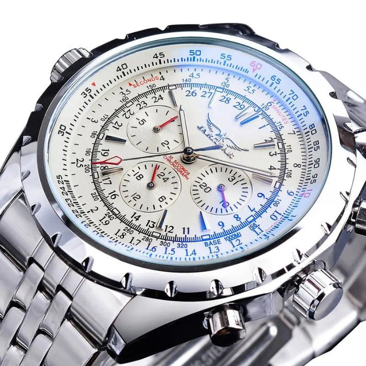 Hochwertige Herren Mechanik-Armbanduhr, robustes Accessoire im militärischen Stil, stilvolle Uhr.