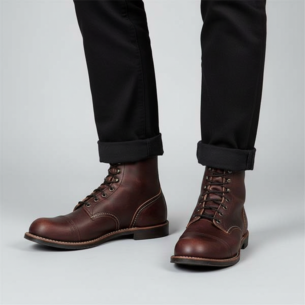 Leonard Retro Herren Stiefel: wasserdichte, rutschfeste und gefütterte Winterschuhe aus Leder für Herren.