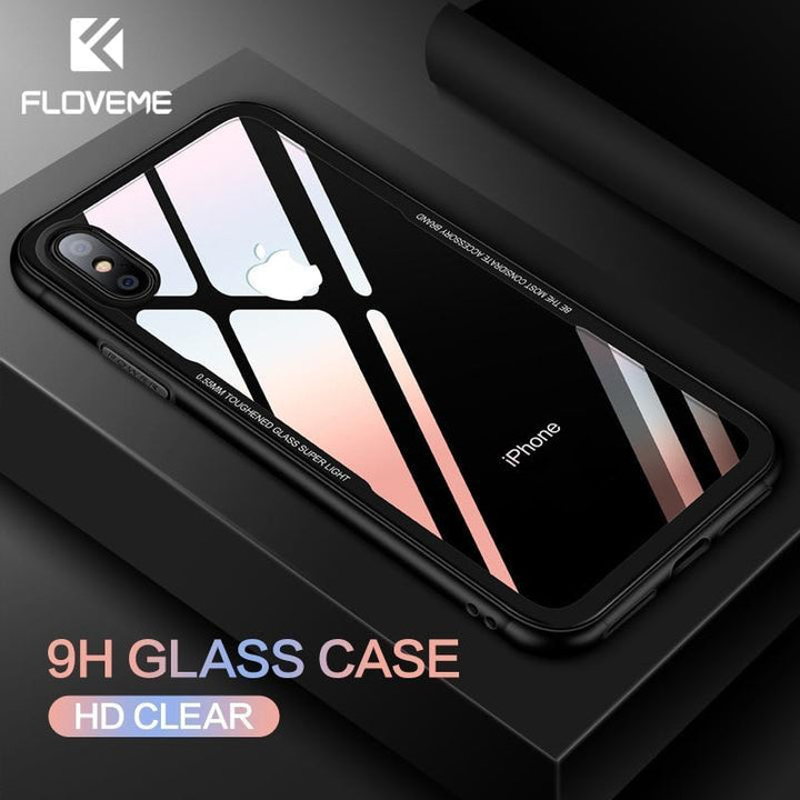 Premium iPhone-Schutzhülle aus gehärtetem Glas und Silikon. Robustes Handycase für umfassenden, kratzfesten Schutz.
