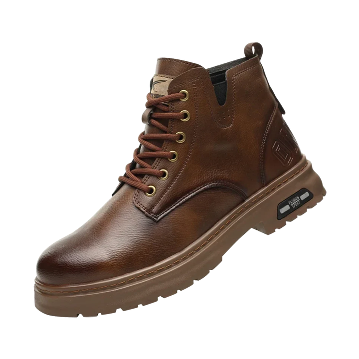 Komfortable dunkelbraune Herren Stiefel mit Reißverschluss, ideal für Freizeit & Business.