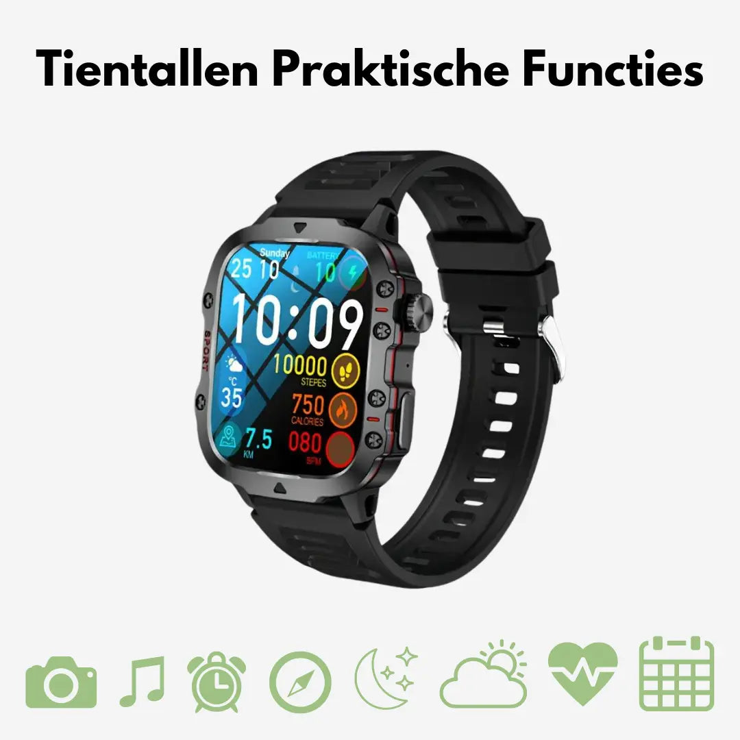 Unisex Outdoor-Smartwatch am Handgelenk, perfekt für Damen & Herren; wasserdicht, ideal als Sportuhr & Fitnesstracker.