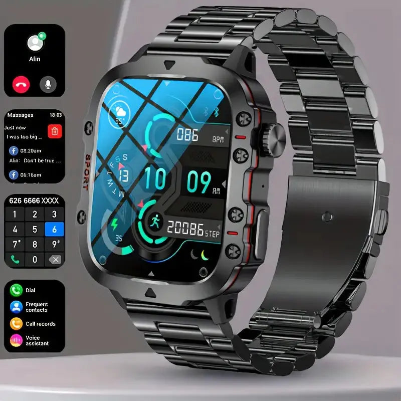 Unisex Sportuhr mit Konnektivität; wasserdichte Smartwatch für Outdoor-Abenteuer, Fitnesstracking & Alltag.
