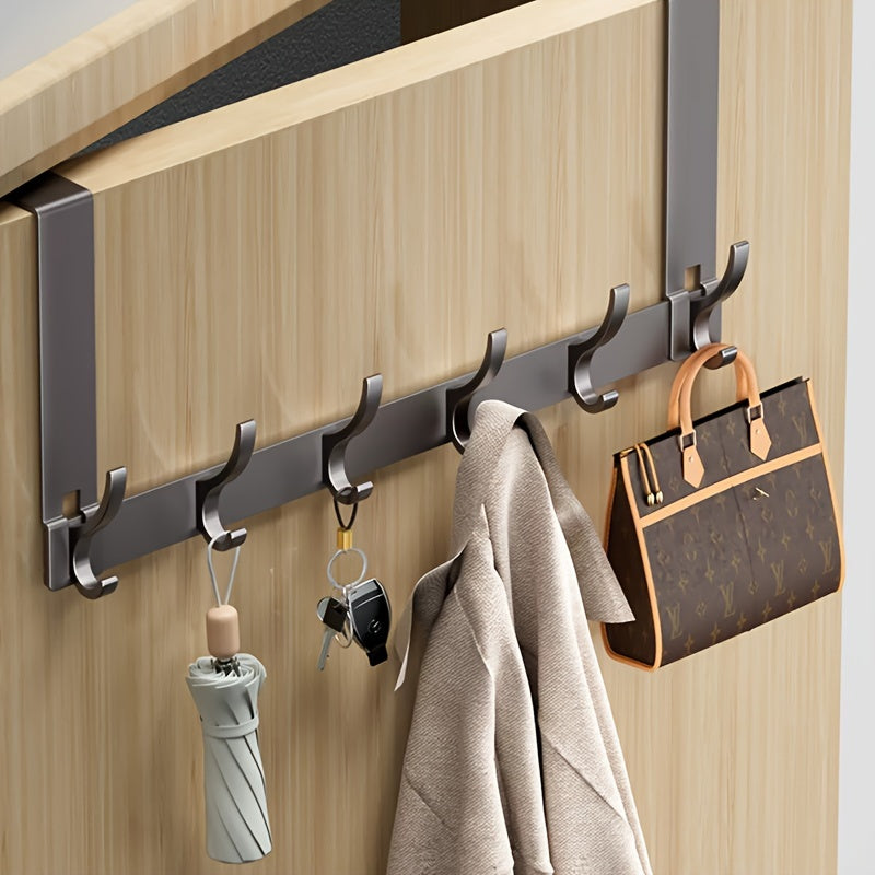 Aluminium Türhakenleiste ohne Bohren, ideal für Bad & Flur. Platzsparende Garderobe für jede Tür.