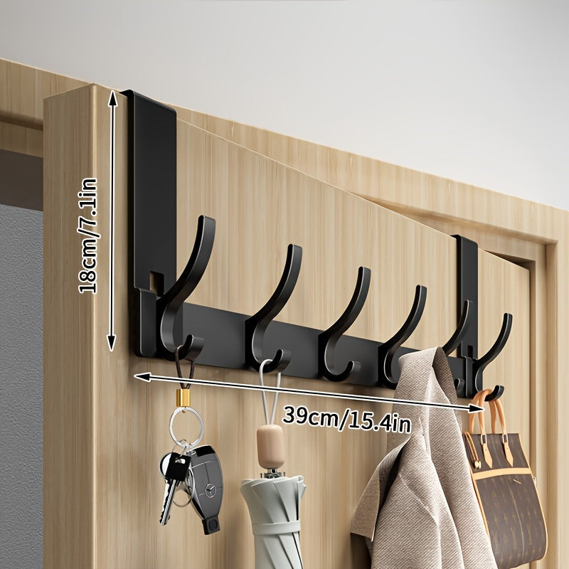 Praktischer Aluminium Türhaken zum Einhängen. Keine Bohrung nötig, robuste Garderobe für Handtücher & Kleidung.