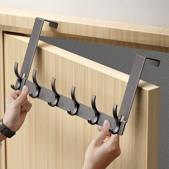 Moderner Aluminium Türhaken, bohrfrei. Elegante Garderobe für Tür, praktische Organisation in Bad & Flur.
