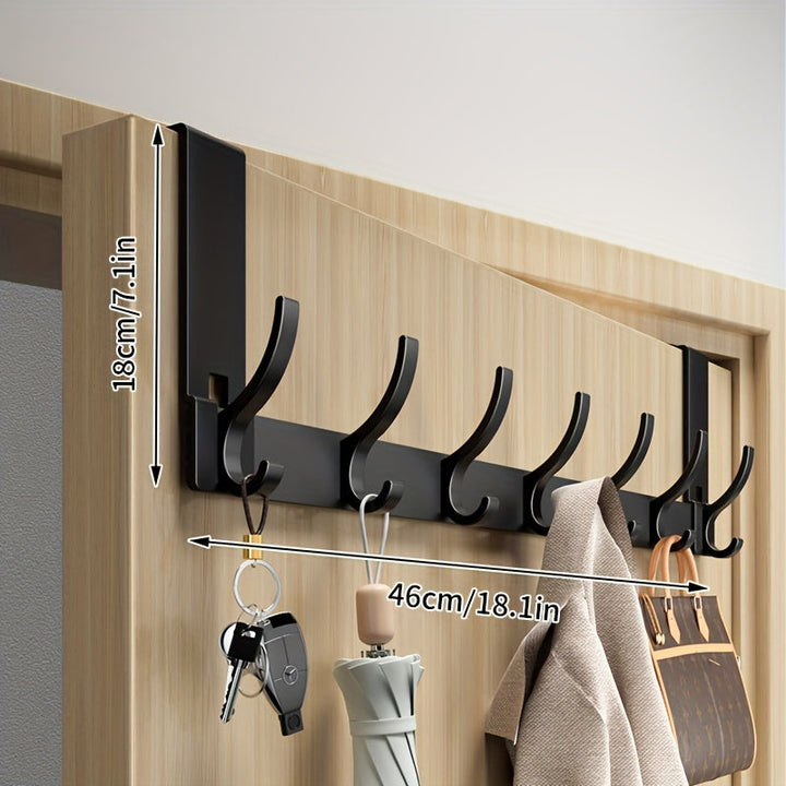 Hochwertiger Aluminium Türhaken. Einfache Montage ohne Bohren. Robuste Garderobe für Tür, perfekt für Bad & Flur.