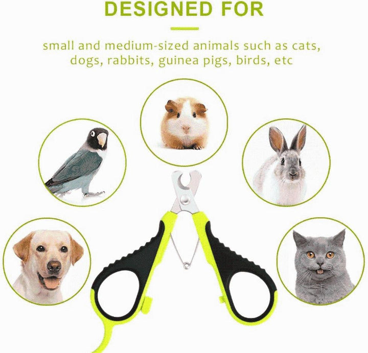 Ergonomische Tierpflege Krallenschere aus Edelstahl für komfortable und sichere Nagelpflege bei Haustieren.