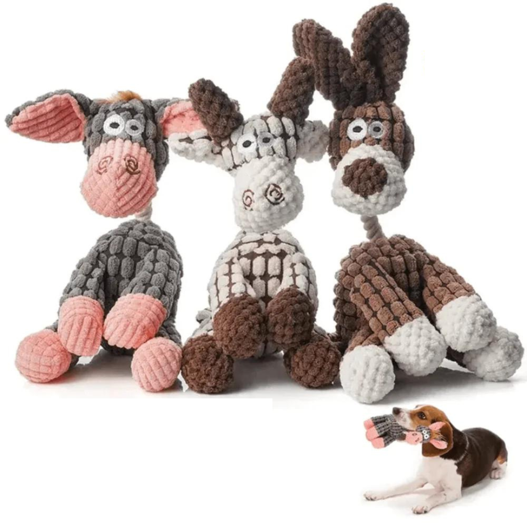 Robustes Hundespielzeug in Tierform für langanhaltenden Spielspaß, bissfest und langlebig.