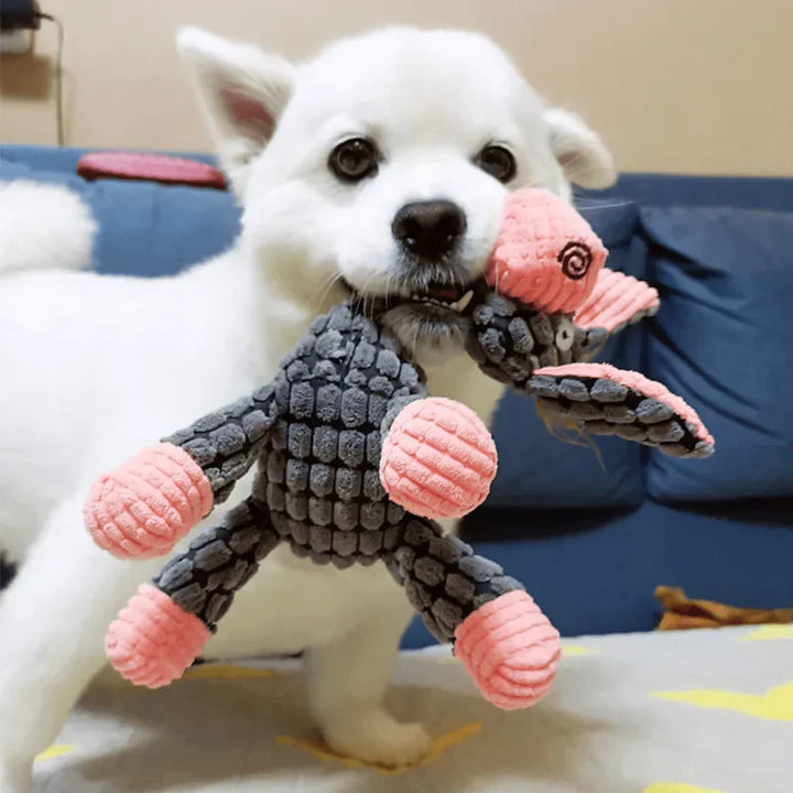 Strapazierfähiges Hundespielzeug in ansprechender Tierform. Perfekt als bissfestes Spielzeug für Hunde.