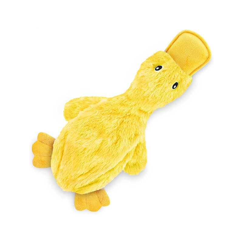 Robustes Plüsch-Enten Quietsch-Kauspielzeug für Hunde, ideal für interaktives Spiel und Zahnpflege.