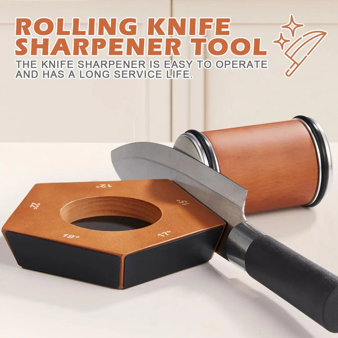 Hol deine alten Küchenmesser zurück! Der RollSchliff Pro Diamant-Schärfer macht Klingen wieder extrem scharf.