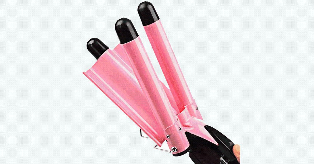 Stylinggerät: Rosa Welleneisen für Damen, kreiert natürliche Beach Waves und langanhaltende Locken schnell und einfach.