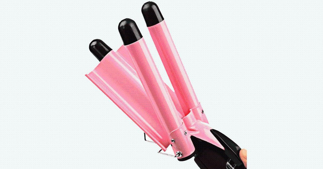 Stylinggerät: Rosa Welleneisen für Damen, kreiert natürliche Beach Waves und langanhaltende Locken schnell und einfach.